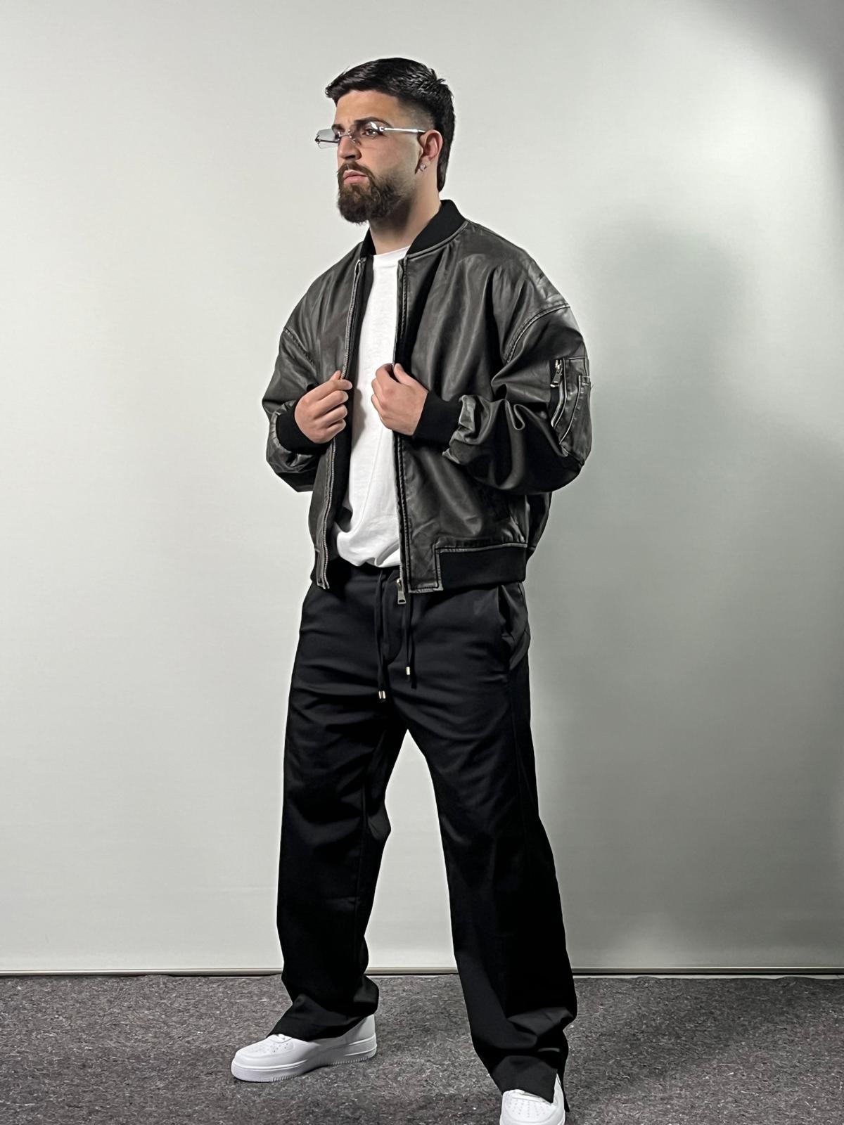 Bomber Ecopelle Effetto Vintage